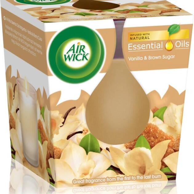 Air Wick Essential Oil 105g Candles - Vanilla & Brown Sugar