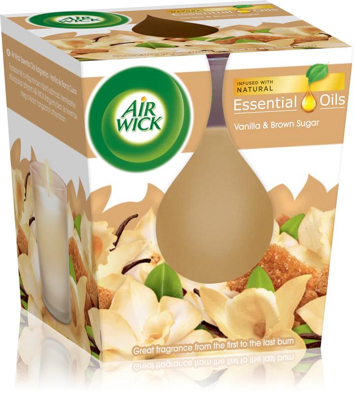 Air Wick Essential Oil 105g Candles - Vanilla & Brown Sugar