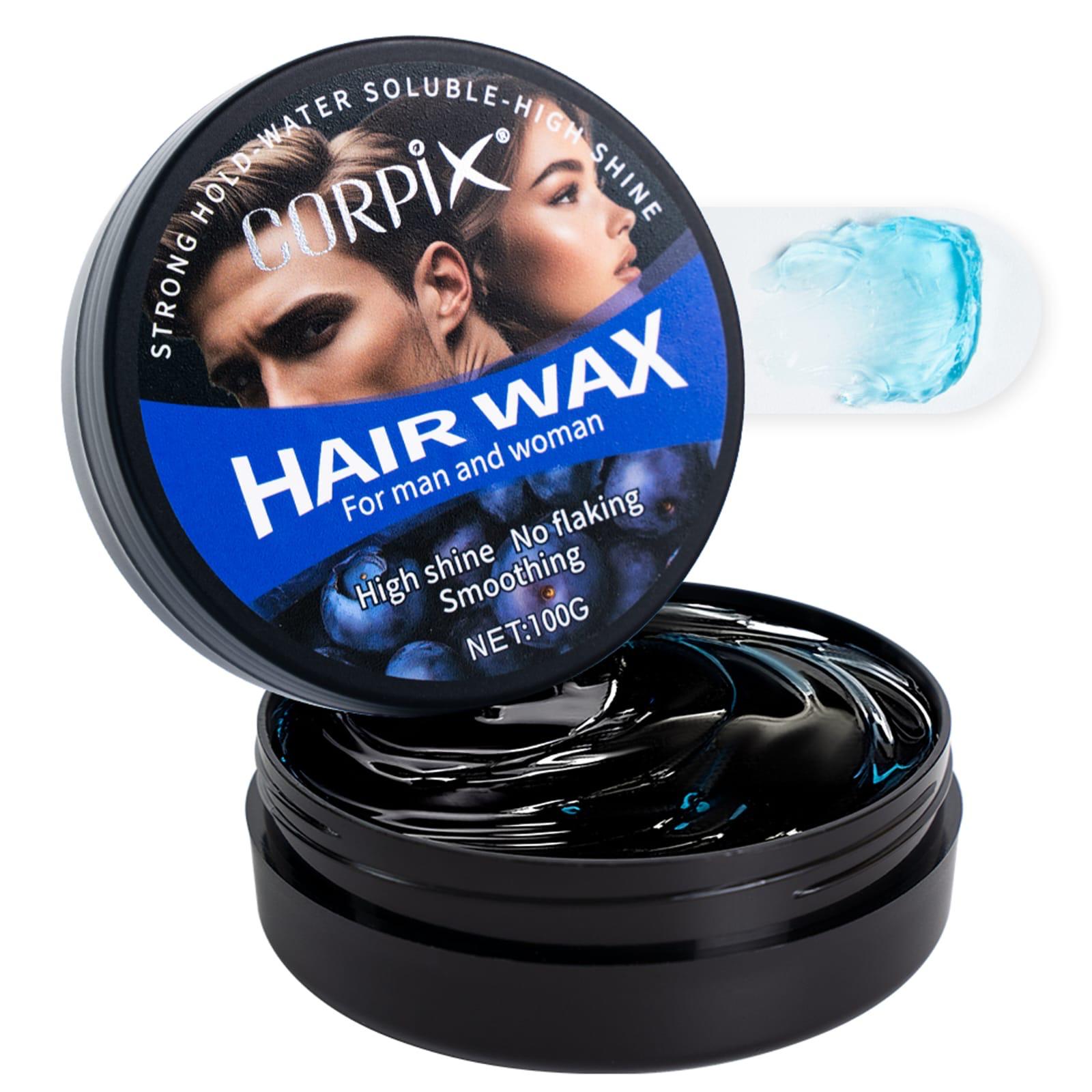 Corpix Hair Wax for Men and Women Strong Hold Water Soluble No Fading Smoothing Hair Styling Product Blueberry