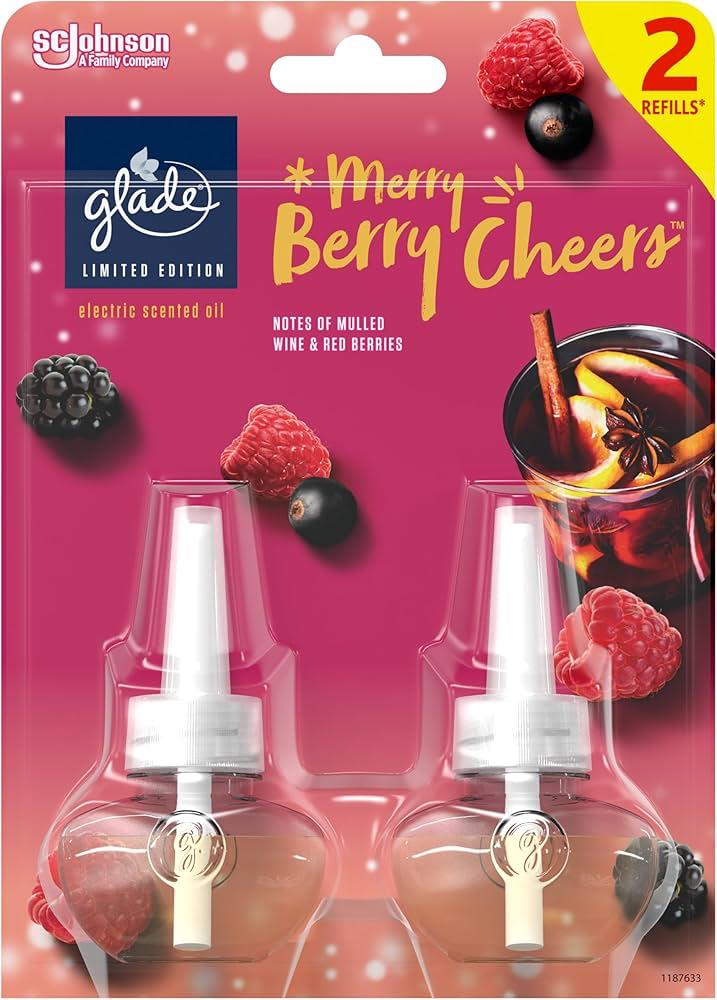 Glade Scented Oil Refill Twin Pack 2 x 20ml Merry Berry Cheers