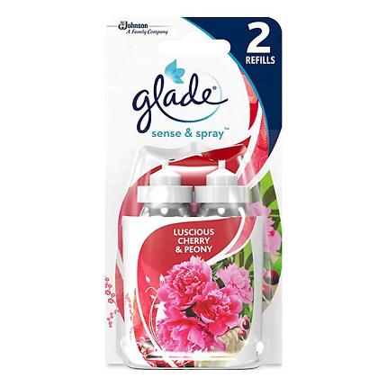Glade Sense & Spray Air Freshener Twin Refill Luscious Cherry Peony 2 x 18ml