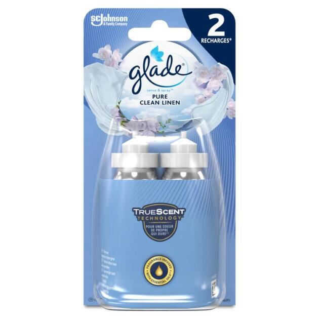 Glade Sense & Spray Air Freshener Twin Refill Pure Clean Linen 2 x 18ml
